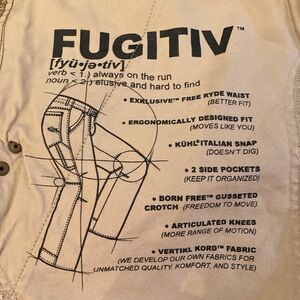 KUHL Fugitiv Corduroy Pants Brown  Gorpcore Size W34 x L29 *FLAW **pls read